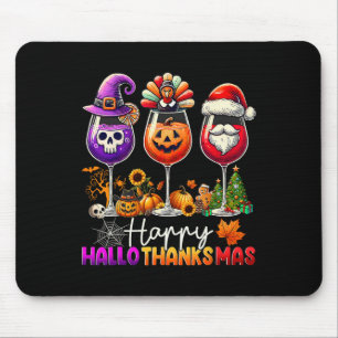 Happy Hallothanksmas Halloween Thanksgiving Christ Mouse Pad