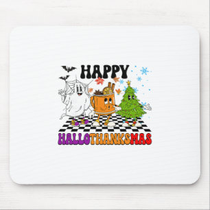 Happy Hallothanksmas Halloween Thanksgiving Christ Mouse Pad