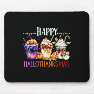 Happy Hallothanksmas Halloween Thanksgiving Christ Mouse Pad