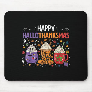 Happy Hallothanksmas Halloween Thanksgiving Christ Mouse Pad