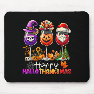 Happy Hallothanksmas Halloween Thanksgiving Christ Mouse Pad