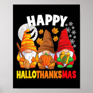 Happy Hallothanksmas Halloween Thanksgiving Christ Poster