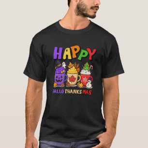 Happy HalloThanksMas Halloween Thanksgiving Christ T-Shirt