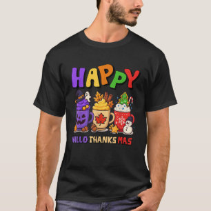Happy HalloThanksMas Halloween Thanksgiving Christ T-Shirt