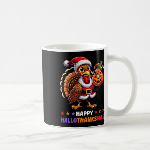 Happy Hallothanksmas Halloween Thanksgiving Xmas F Coffee Mug