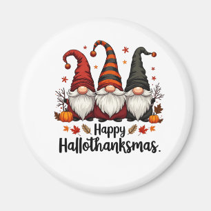 Happy Hallothanksmas Halloween Xmas Gnomes Magnet
