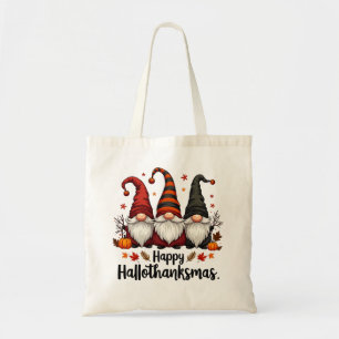 Happy Hallothanksmas Halloween Xmas Gnomes Tote Bag