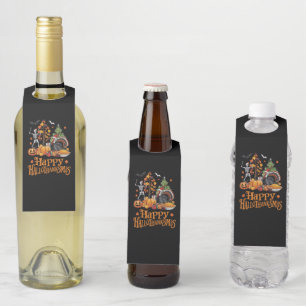 Happy Hallothanksmas Happy Halloween Thanksgiving Bottle Tag