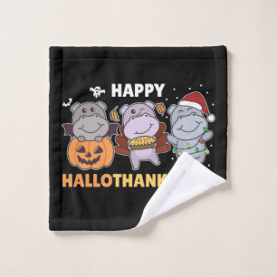 Happy Hallothanksmas Hippos Christmas Hippo Wash C Cloth