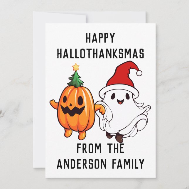 Happy HalloThanksMas Holiday Card (Front)