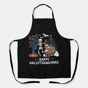 Happy Hallothanksmas Holiday Season Gift Fall Apron