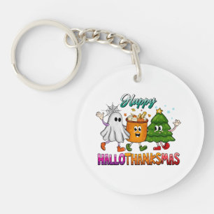 Happy Hallothanksmas Key Ring