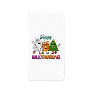 Happy Hallothanksmas Label