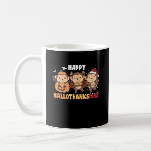 Happy Hallothanksmas Monkey Christmas Monkeys Coffee Mug