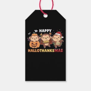 Happy Hallothanksmas Monkey Christmas Monkeys Gift Tags