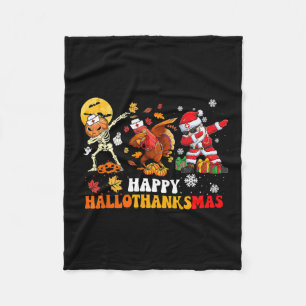 Happy Hallothanksmas Nurse Halloween Thanksgiving  Fleece Blanket