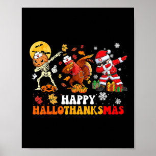 Happy Hallothanksmas Nurse Halloween Thanksgiving  Poster