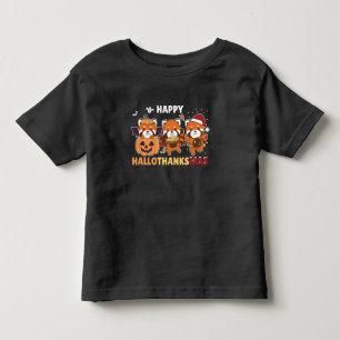 Happy Hallothanksmas Pandas Christmas Red Panda Toddler T-Shirt