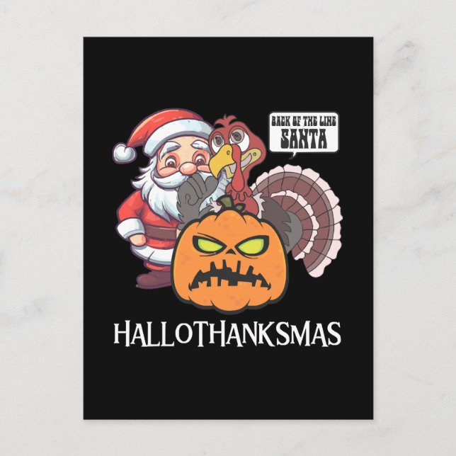Happy Hallothanksmas Postcard (Front)