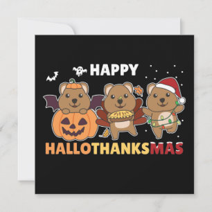 Happy Hallothanksmas Quokkas Christmas Quokka Invi Invitation