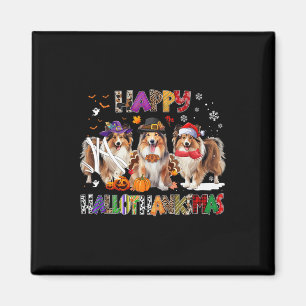 Happy Hallothanksmas Shetland Sheepdog Dog Lover C Magnet