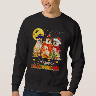 Happy Hallothanksmas Shiba Inu Wizard Hat Turkey S Sweatshirt