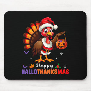 Happy Hallothanksmas Shirt Halloween Thanksgiving Mouse Pad