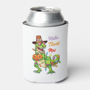 Happy Hallothanksmas T Rex Halloween Thanksgiving  Can Cooler