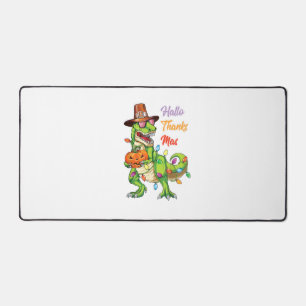 Happy Hallothanksmas T Rex Halloween Thanksgiving  Desk Mat