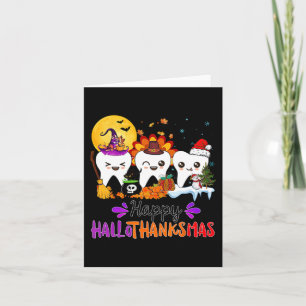 Happy Hallothanksmas Teeth Halloween Thanksgiving  Card