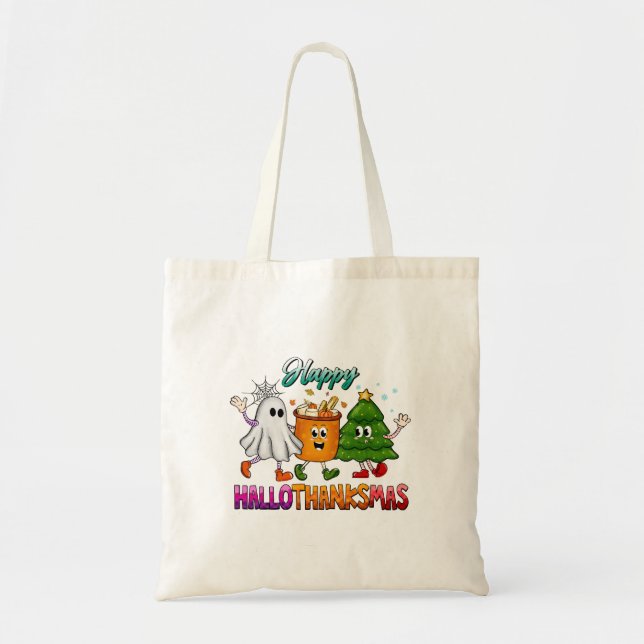 Happy Hallothanksmas Tote Bag (Front)