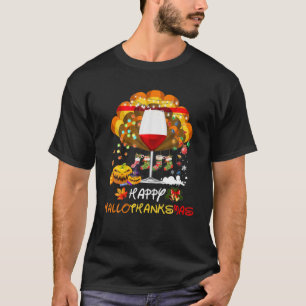 Happy Hallothanksmas Turkey Beer Thanksgiving Chri T-Shirt