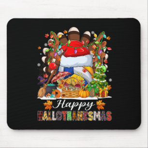 Happy Hallothanksmas Volleyball Halloween Thanksgi Mouse Pad
