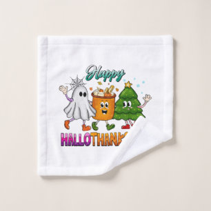 Happy Hallothanksmas Wash Cloth