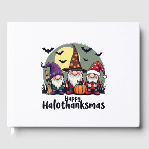 Happy Hallothanksmas Xmas Halloween Gnomes Guest Book