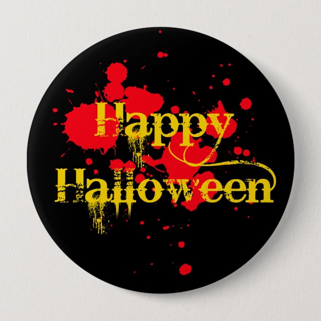 happy halloween 10 cm round badge (Front)