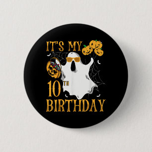 Happy Halloween 10th Birthday Funny 10 Years Old 6 Cm Round Badge