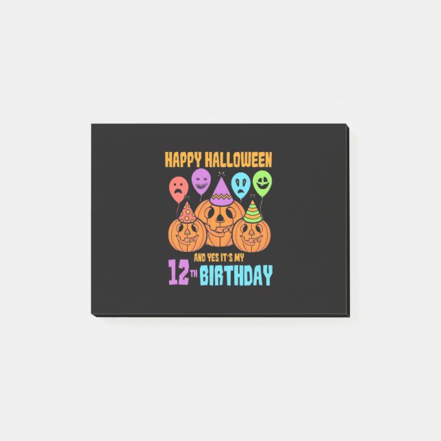 Happy Halloween 12th Birthday Post-it Notes (Front)