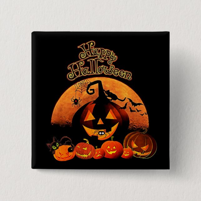 Happy Halloween 15 Cm Square Badge (Front)