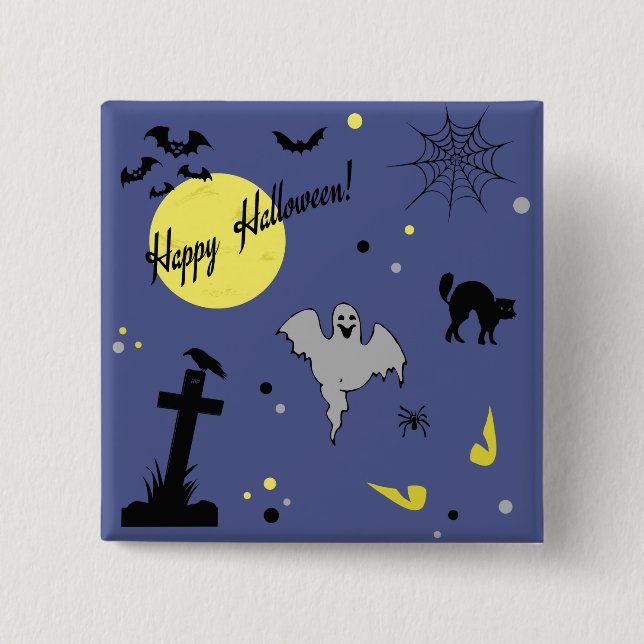 Happy Halloween 15 Cm Square Badge (Front)