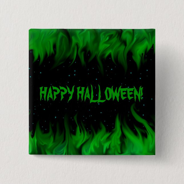 HAPPY HALLOWEEN! 15 CM SQUARE BADGE (Front)