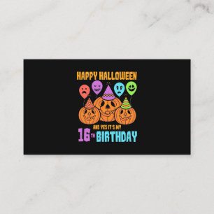 Happy Halloween 16th Birthday Business Card