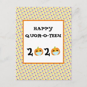 Happy Halloween 2020 Pumpkin Quarantine Postcard