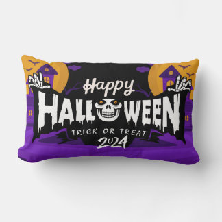 Happy Halloween 2024 Lumbar Throw Pillows