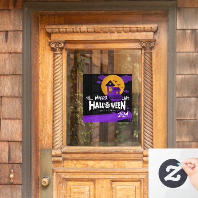 Happy Halloween 2024 Window Cling Decals (Home Door)