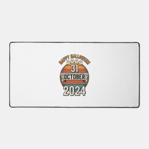Happy Halloween 31 October Vintage Ghost Design_1 Desk Mat