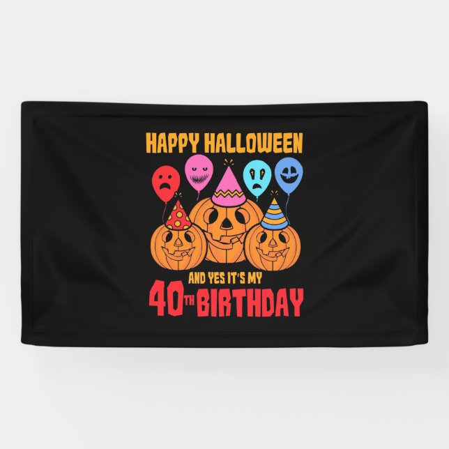 Happy Halloween 40th Birthday Banner (Horizontal)