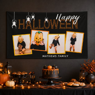 Happy Halloween 4 Photo Collage Family Banner