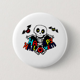 happy halloween 6 cm round badge