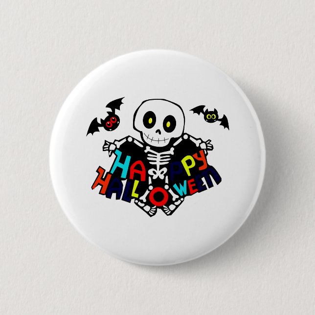 happy halloween                          6 cm round badge (Front)